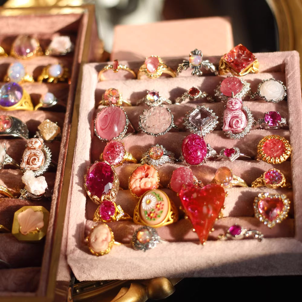 Vintage Pink Rhinestone Ring