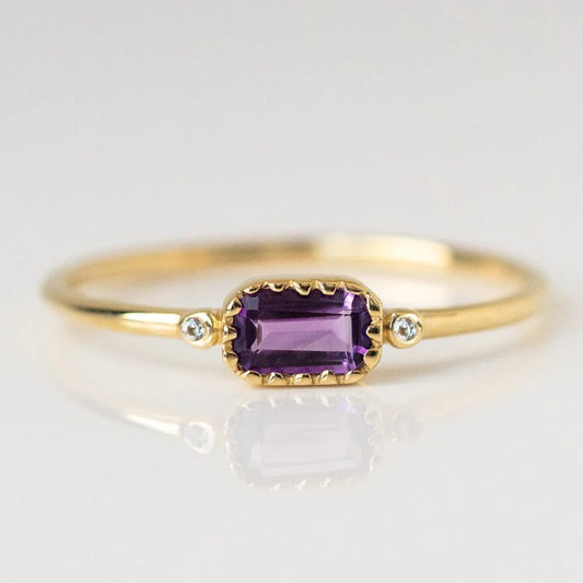 2022 New Birthstone Rings For Women Multi-Color Gemstone Couple Finger Rings Stainless Steel Birthday Wedding Jewelry Gift