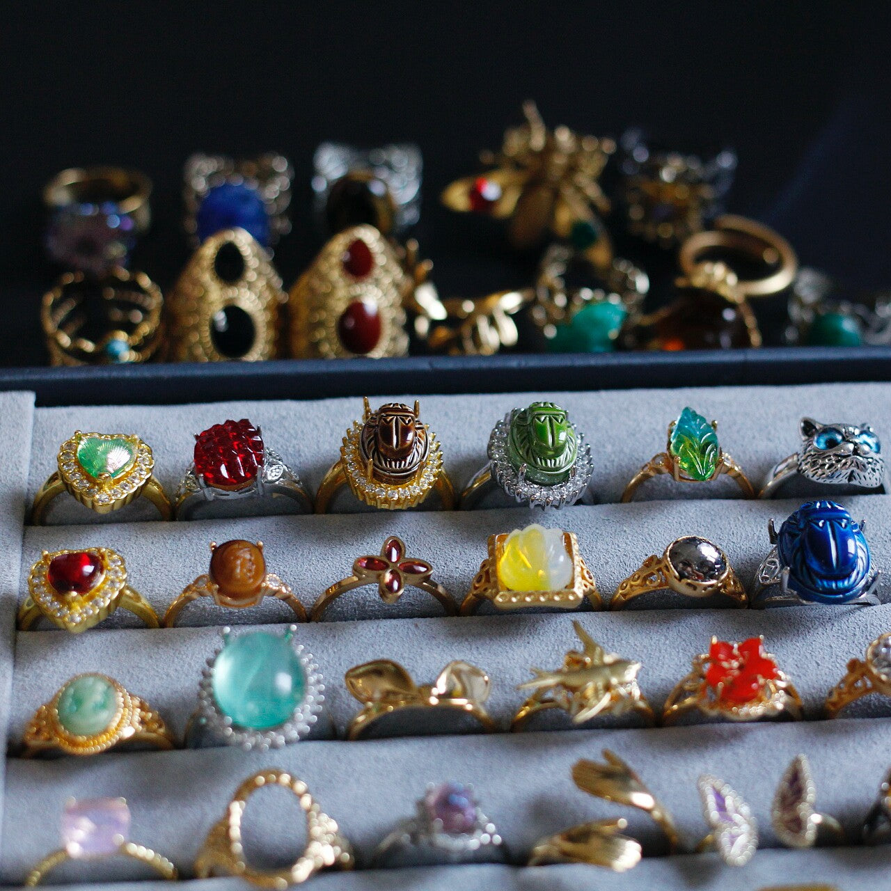 Vintage Bead Cloud Ring | Handmade Shell Beaded Cotton Pearl Ring | Original Design Delicate Jewelry