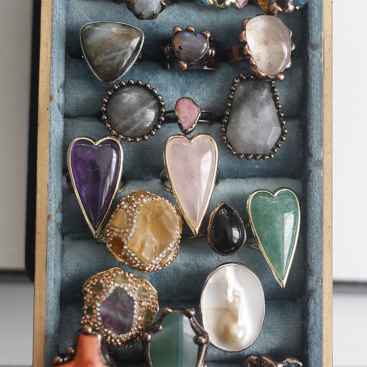 Vintage Bead Cloud Ring | Handmade Shell Beaded Cotton Pearl Ring | Original Design Delicate Jewelry