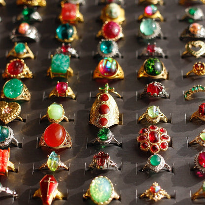 Green Enamel Four - Leaf Clover Ring - Doraflora