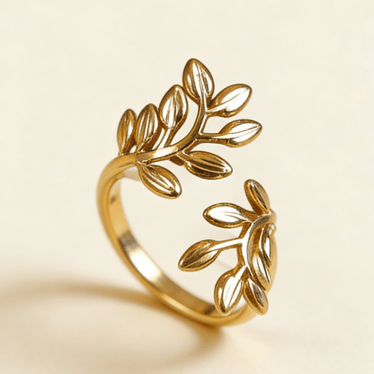 Open Cuff Olive Leaf Ring - Doraflora