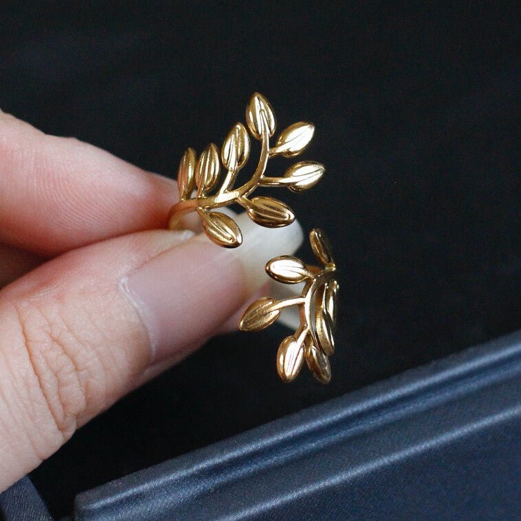 Open Cuff Olive Leaf Ring - Doraflora