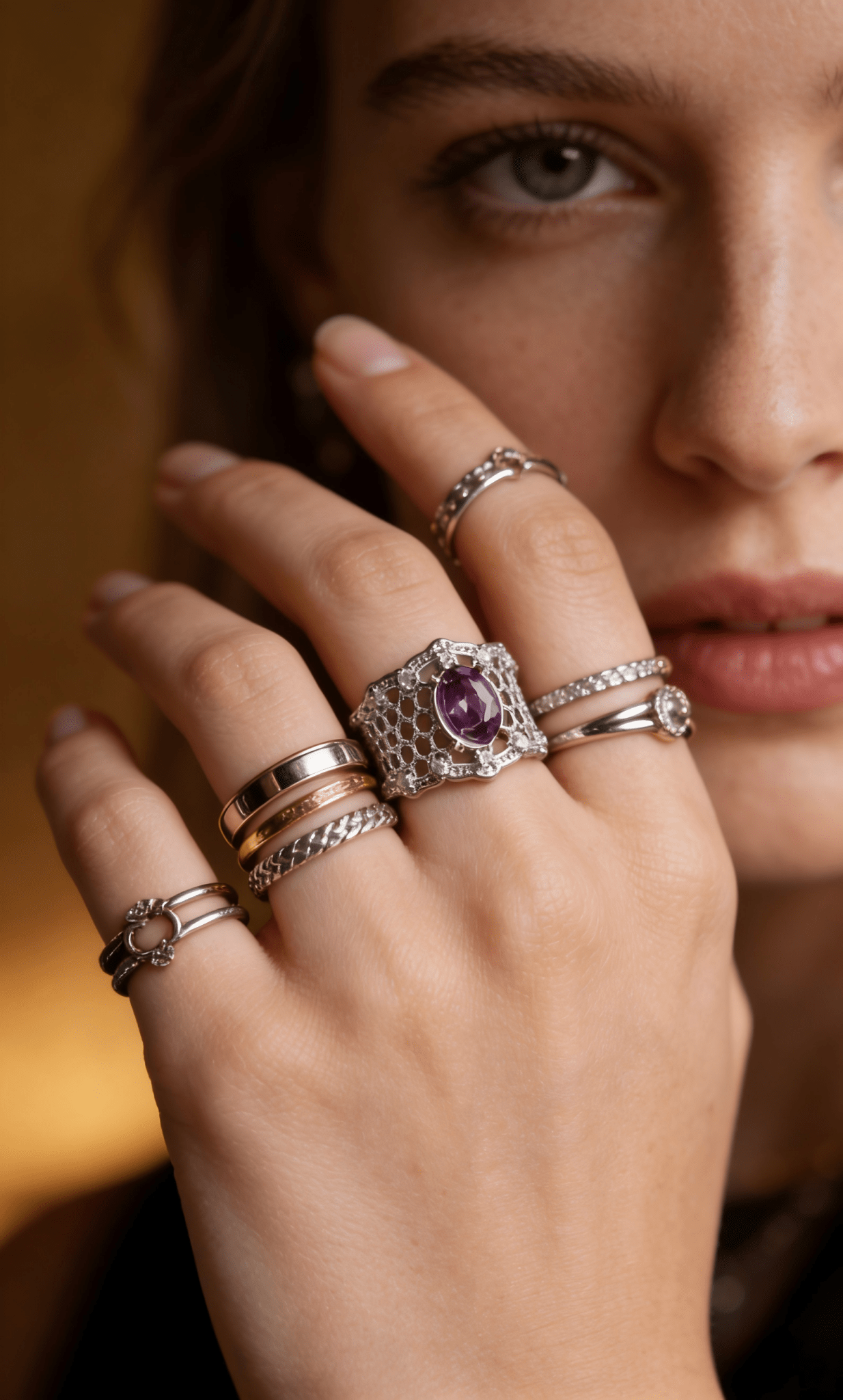 Vintage Filigree Purple Amethyst Ring - Doraflora