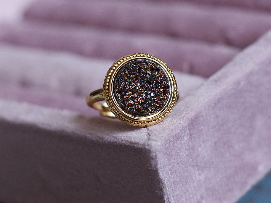 Vintage Multicolor Druzy Ring - Doraflora