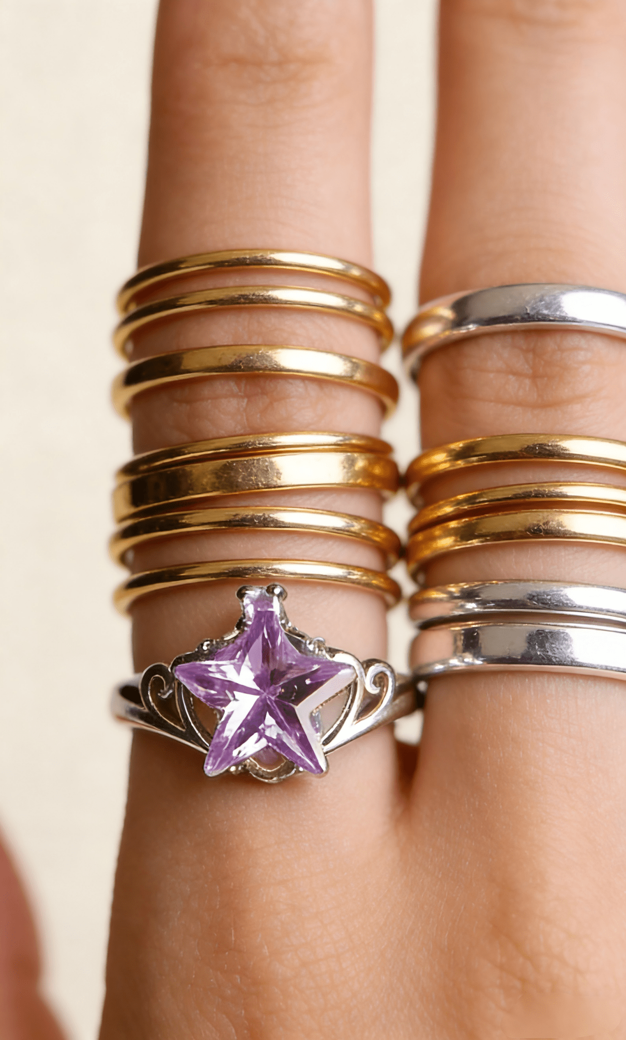 Vintage Murano Glass Star Ring - Doraflora