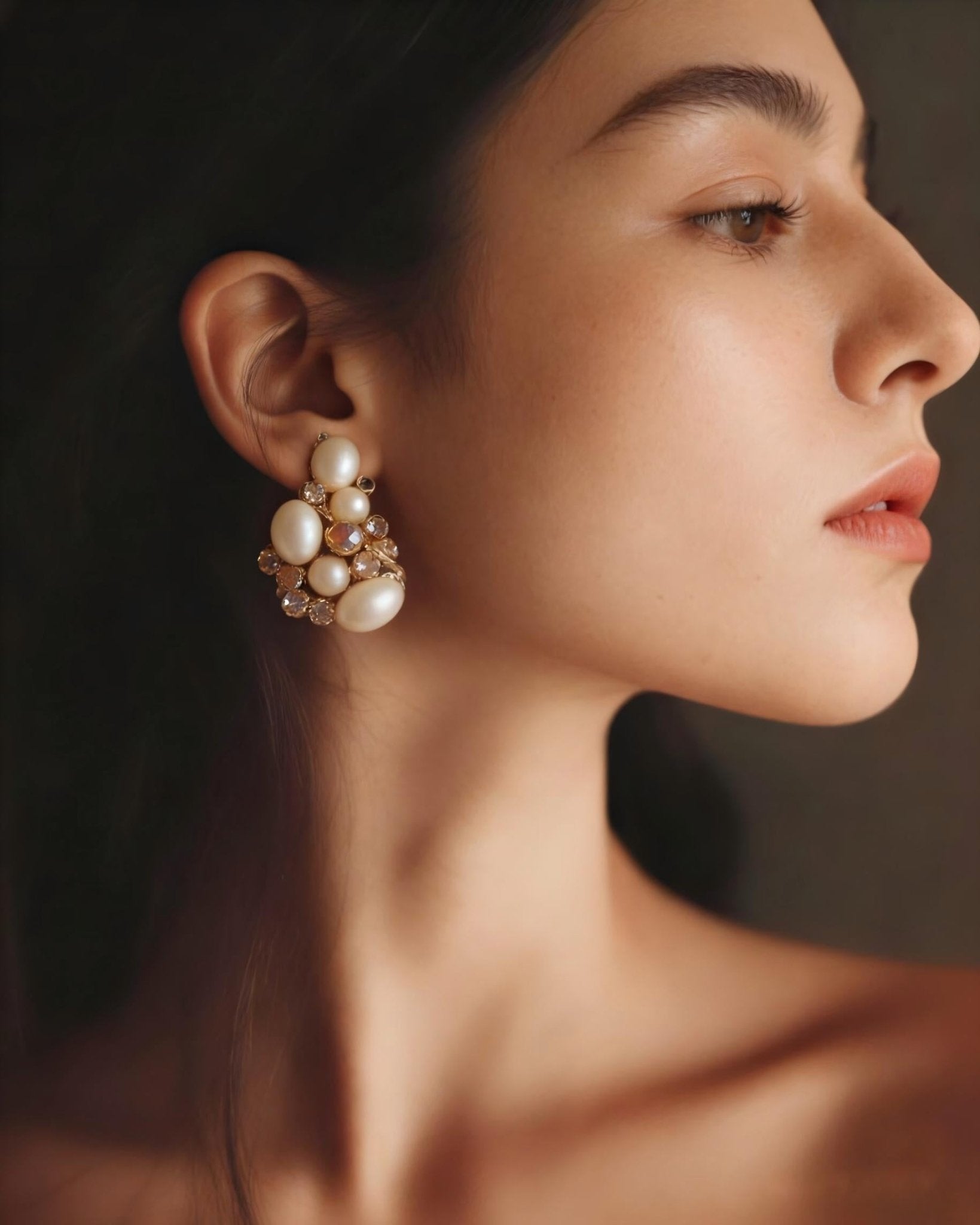 Vintage Pearl Cluster Earrings | 14K Gold Filled | Old Money Aesthetic Jewelry - Doraflora