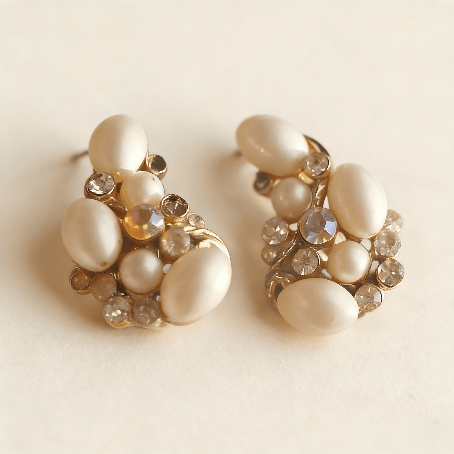 Vintage Pearl Cluster Earrings | 14K Gold Filled | Old Money Aesthetic Jewelry - Doraflora