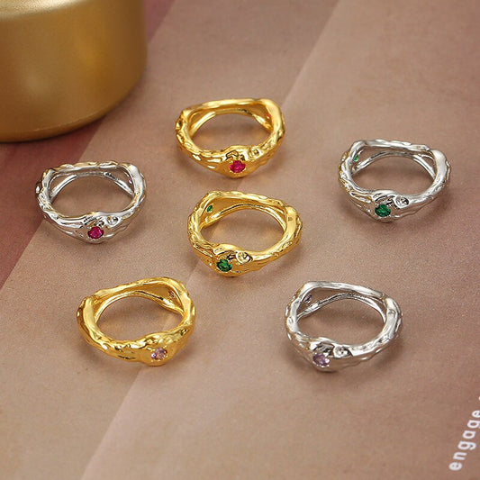 Luxury Brand Zircon Rings For Women Gold Eternity Promise CZ Crystal Finger Ring Engagement Wedding Jewelry Hot Sale Love Gift